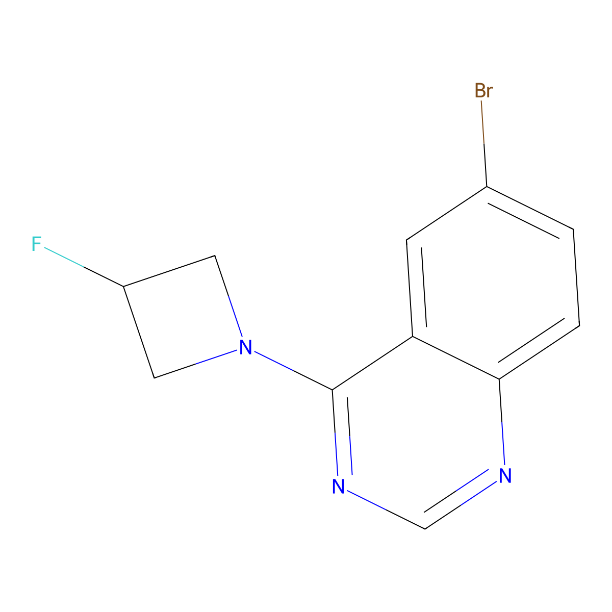 6-Bromo-4-(3-fluoroazetidin-1-yl)quinazoline molecular structure, CAS 3054415-34-5
