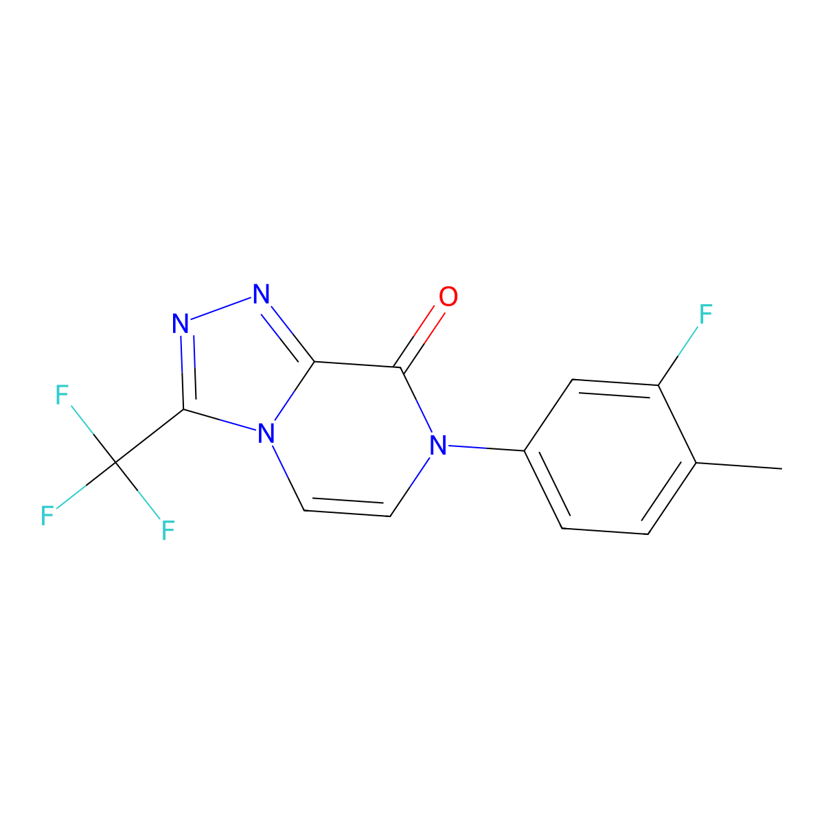 7-(3-fluoro-4-methylphenyl)-3-(trifluoromethyl)-7H,8H-[1,2,4]triazolo[4,3-a]pyrazin-8-one molecular structure, CAS 3054415-55-0