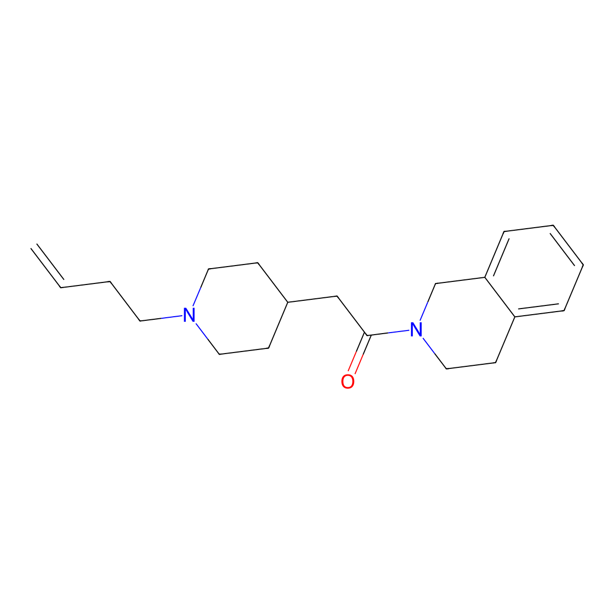 2-[1-(But-3-en-1-yl)piperidin-4-yl]-1-(1,2,3,4-tetrahydroisoquinolin-2-yl)ethan-1-one molecular structure, CAS 3054415-57-2