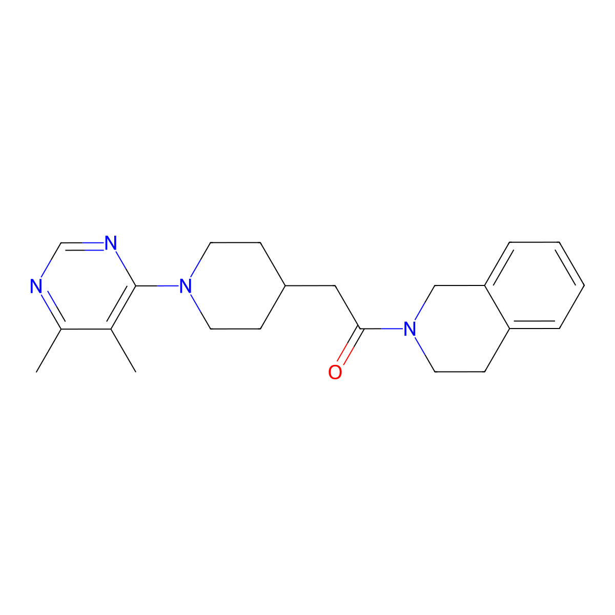 2-[1-(5,6-Dimethylpyrimidin-4-yl)piperidin-4-yl]-1-(1,2,3,4-tetrahydroisoquinolin-2-yl)ethan-1-one molecular structure, CAS 3054415-61-8