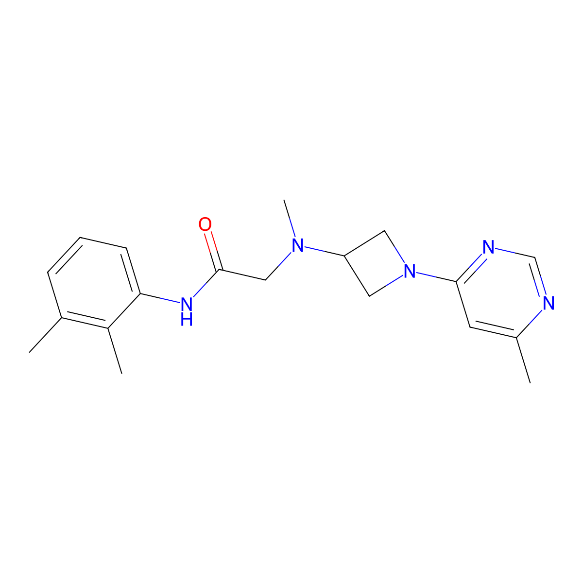 N-(2,3-dimethylphenyl)-2-{methyl[1-(6-methylpyrimidin-4-yl)azetidin-3-yl]amino}acetamide molecular structure, CAS 3054415-64-1