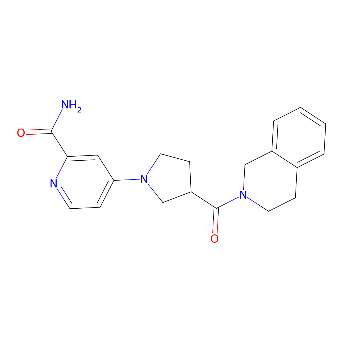 4-[3-(1,2,3,4-Tetrahydroisoquinoline-2-carbonyl)pyrrolidin-1-yl]pyridine-2-carboxamide molecular structure, CAS 3054415-79-8