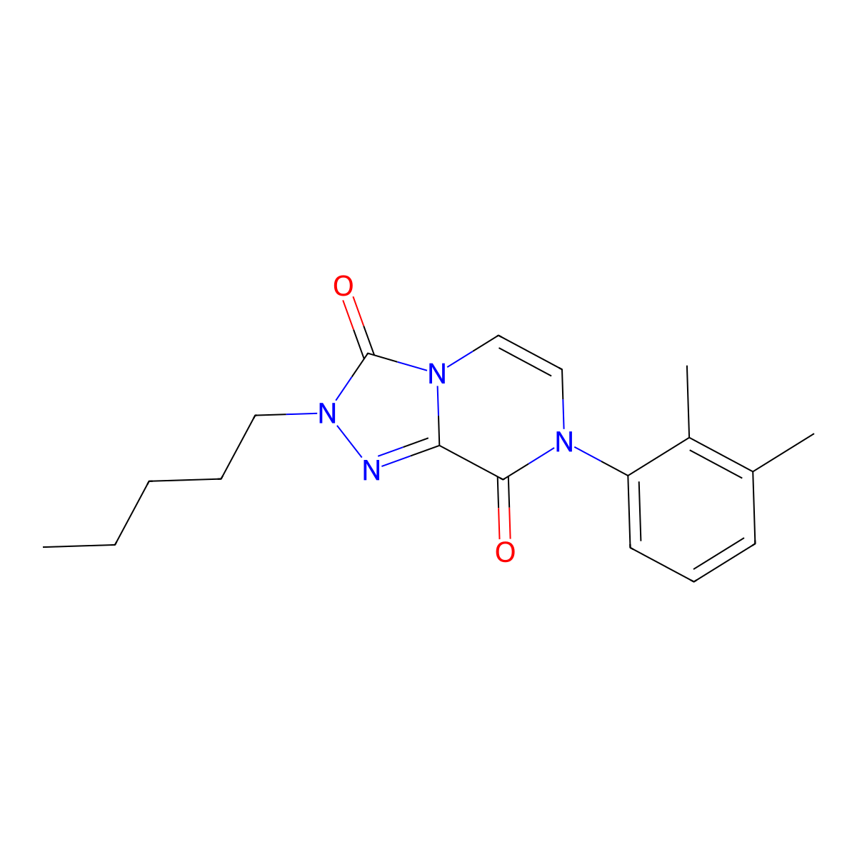 7-(2,3-dimethylphenyl)-2-pentyl-2H,3H,7H,8H-[1,2,4]triazolo[4,3-a]pyrazine-3,8-dione molecular structure, CAS 3054415-93-6