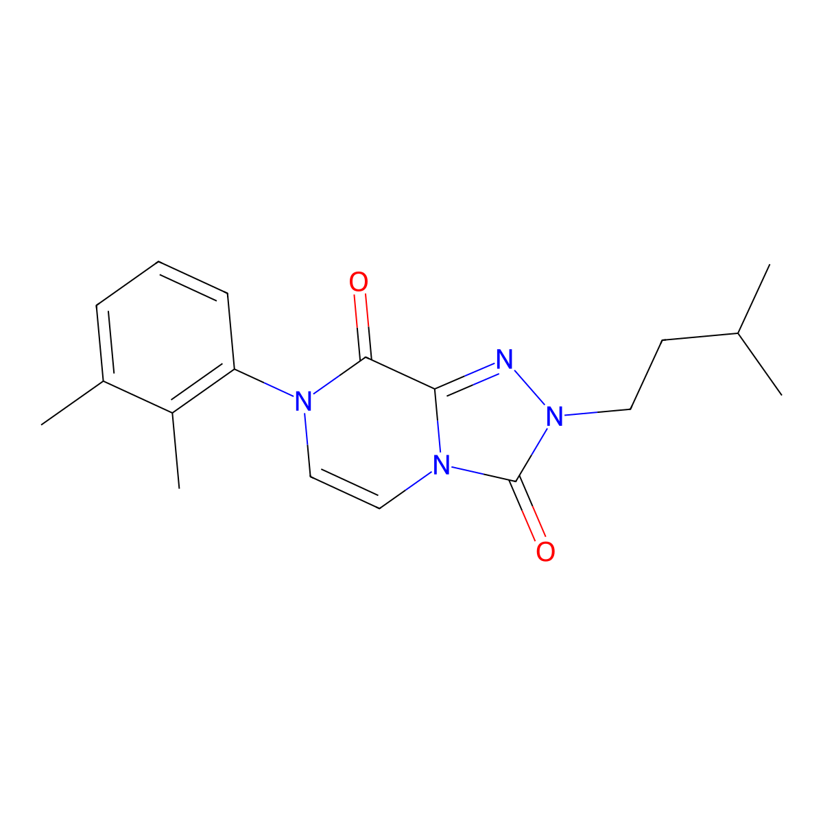 7-(2,3-dimethylphenyl)-2-(3-methylbutyl)-2H,3H,7H,8H-[1,2,4]triazolo[4,3-a]pyrazine-3,8-dione molecular structure, CAS 3054415-95-8