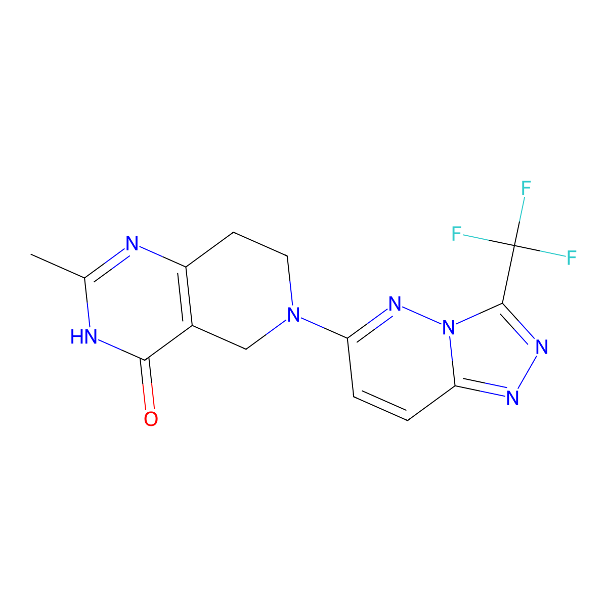 2-methyl-6-[3-(trifluoromethyl)-[1,2,4]triazolo[4,3-b]pyridazin-6-yl]-3H,4H,5H,6H,7H,8H-pyrido[4,3-d]pyrimidin-4-one molecular structure, CAS 3054416-06-4