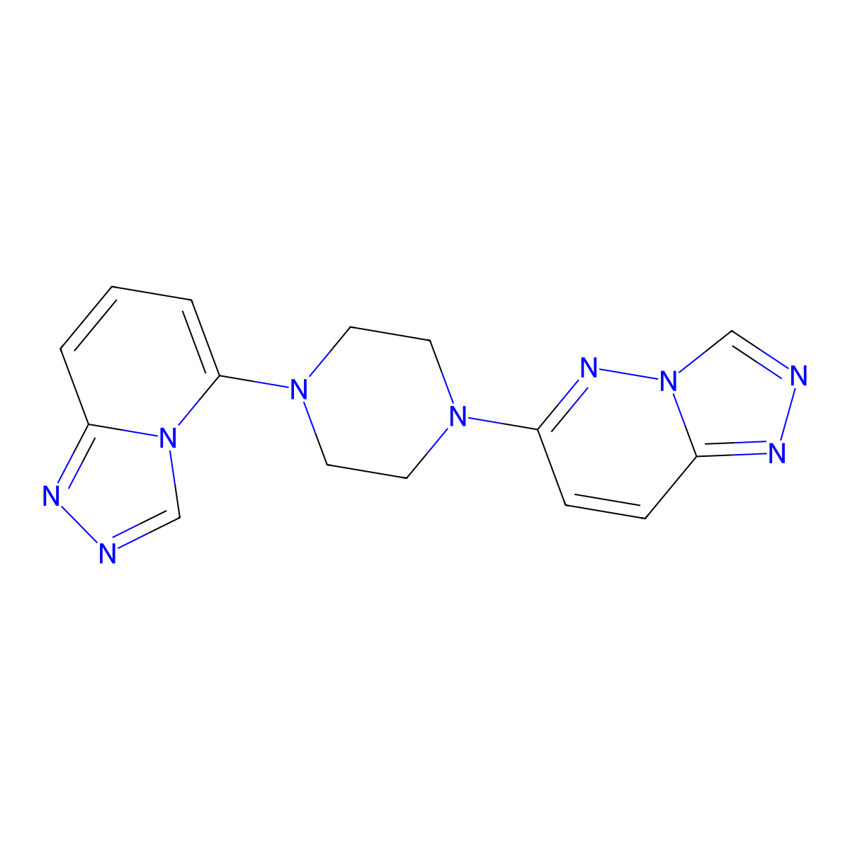 1-{[1,2,4]Triazolo[4,3-a]pyridin-5-yl}-4-{[1,2,4]triazolo[4,3-b]pyridazin-6-yl}piperazine molecular structure, CAS 3054416-10-0
