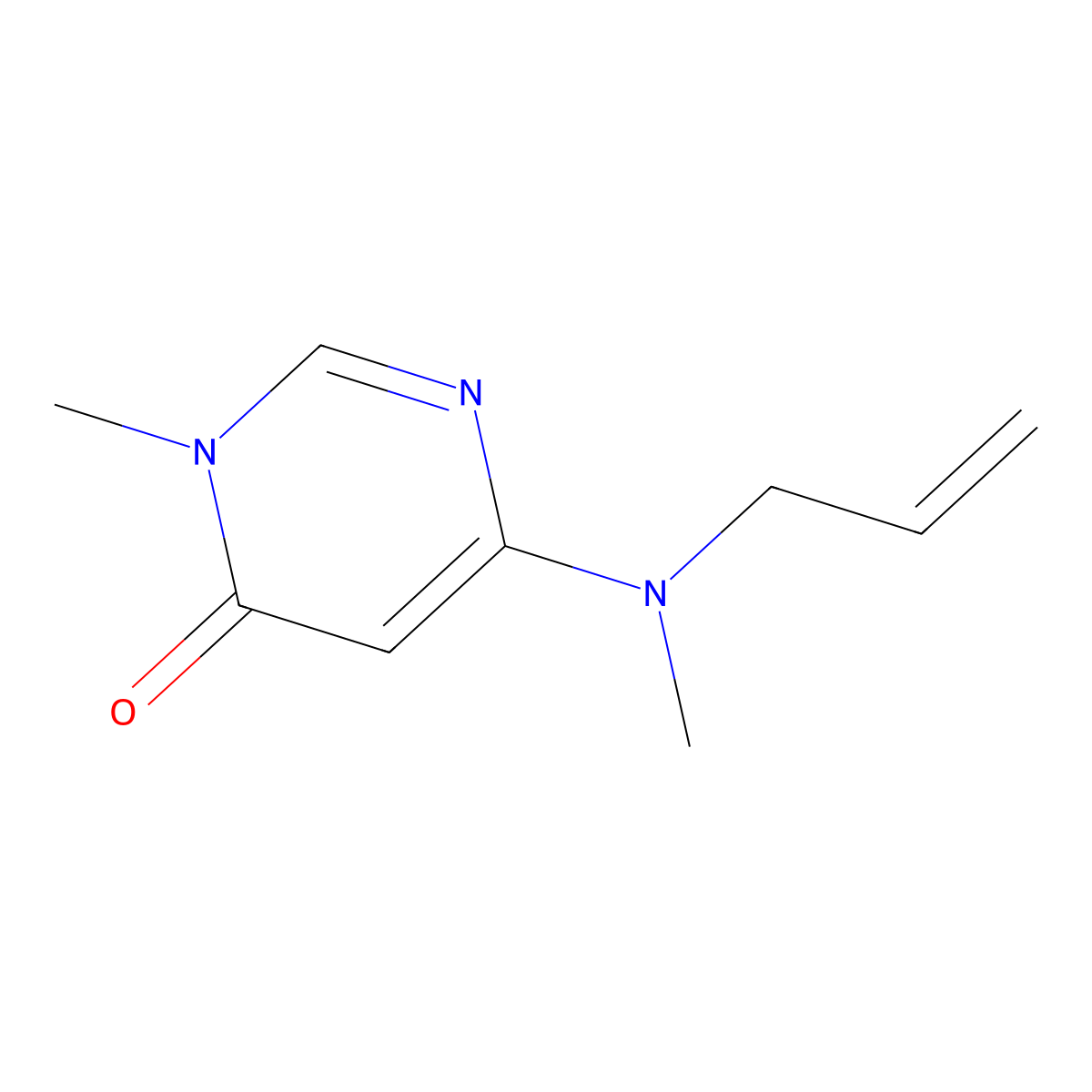 3-Methyl-6-[methyl(prop-2-en-1-yl)amino]-3,4-dihydropyrimidin-4-one molecular structure, CAS 3054416-13-3