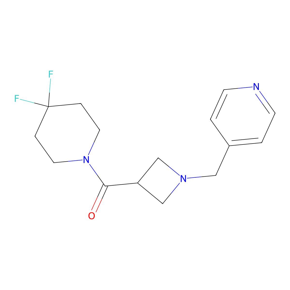 4-{[3-(4,4-Difluoropiperidine-1-carbonyl)azetidin-1-yl]methyl}pyridine molecular structure, CAS 3054416-21-3