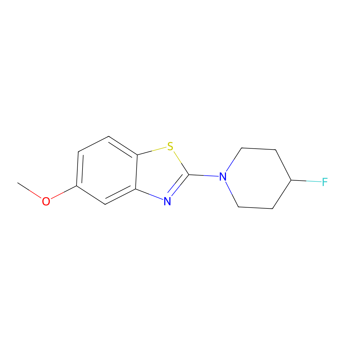 2-(4-Fluoropiperidin-1-yl)-5-methoxy-1,3-benzothiazole molecular structure, CAS 3054416-22-4