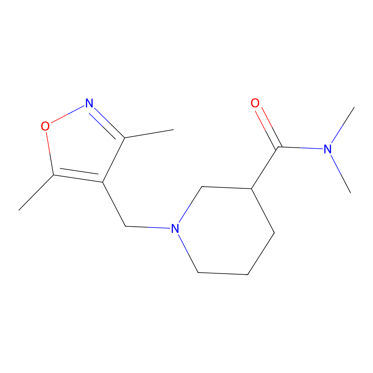 1-[(3,5-dimethyl-1,2-oxazol-4-yl)methyl]-N,N-dimethylpiperidine-3-carboxamide molecular structure, CAS 3054416-25-7