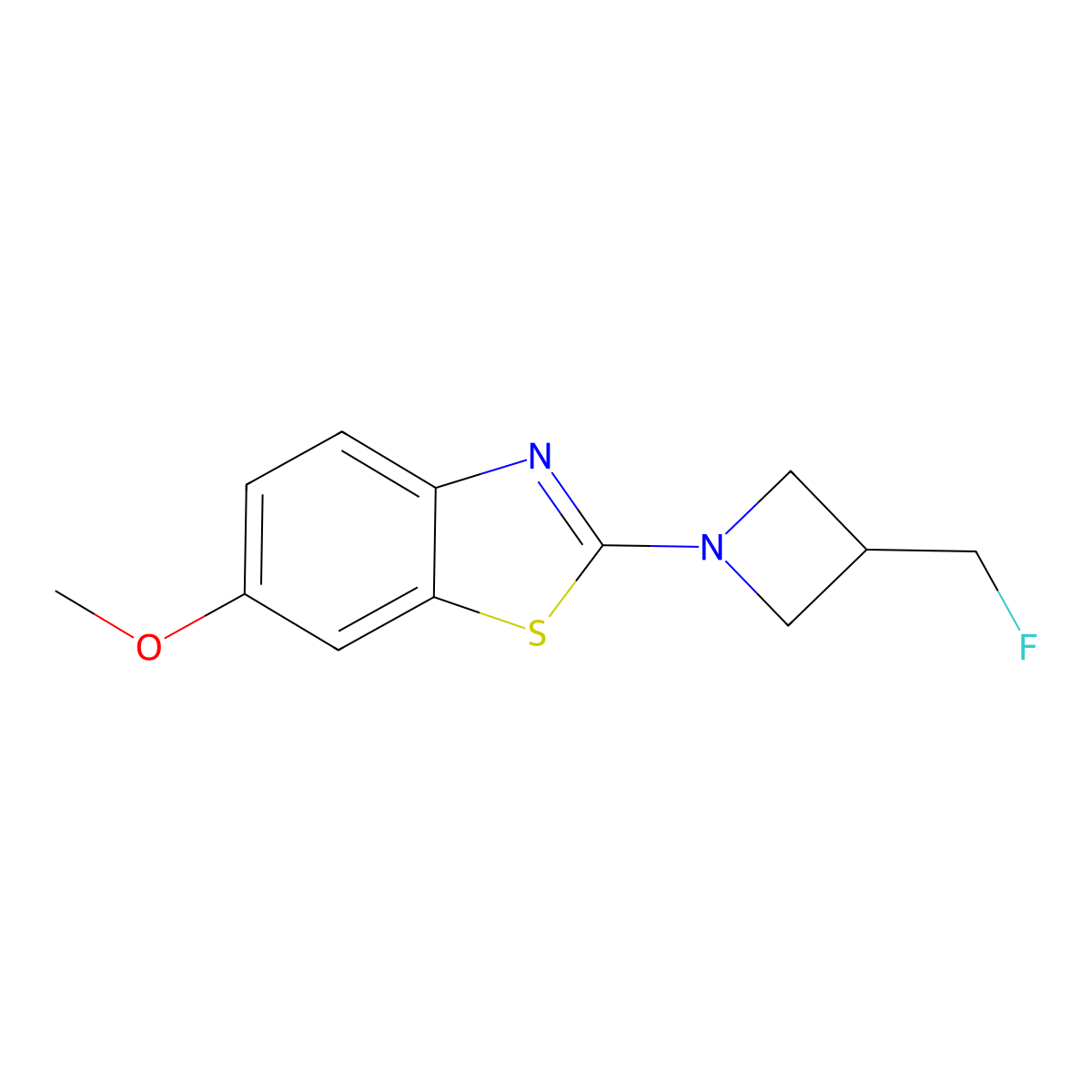 2-[3-(Fluoromethyl)azetidin-1-yl]-6-methoxy-1,3-benzothiazole molecular structure, CAS 3054416-29-1
