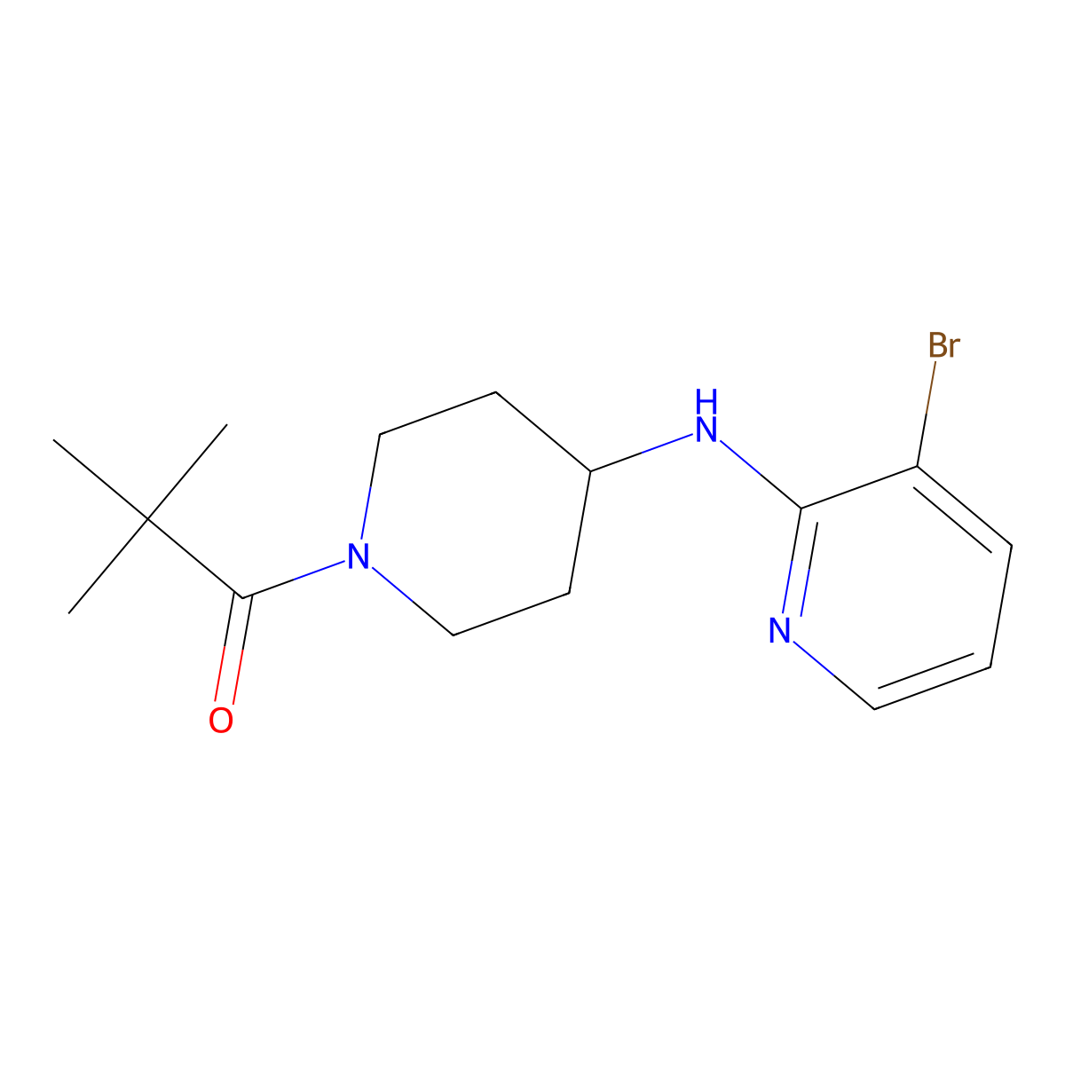 1-{4-[(3-Bromopyridin-2-yl)amino]piperidin-1-yl}-2,2-dimethylpropan-1-one molecular structure, CAS 3054416-39-3