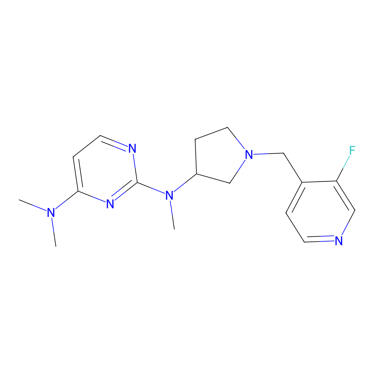 N2-{1-[(3-fluoropyridin-4-yl)methyl]pyrrolidin-3-yl}-N2,N4,N4-trimethylpyrimidine-2,4-diamine molecular structure, CAS 3054416-46-2