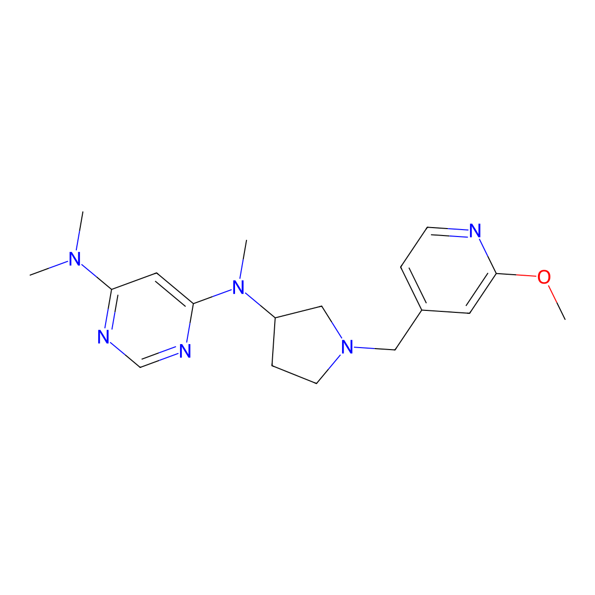 N4-{1-[(2-methoxypyridin-4-yl)methyl]pyrrolidin-3-yl}-N4,N6,N6-trimethylpyrimidine-4,6-diamine molecular structure, CAS 3054416-53-1