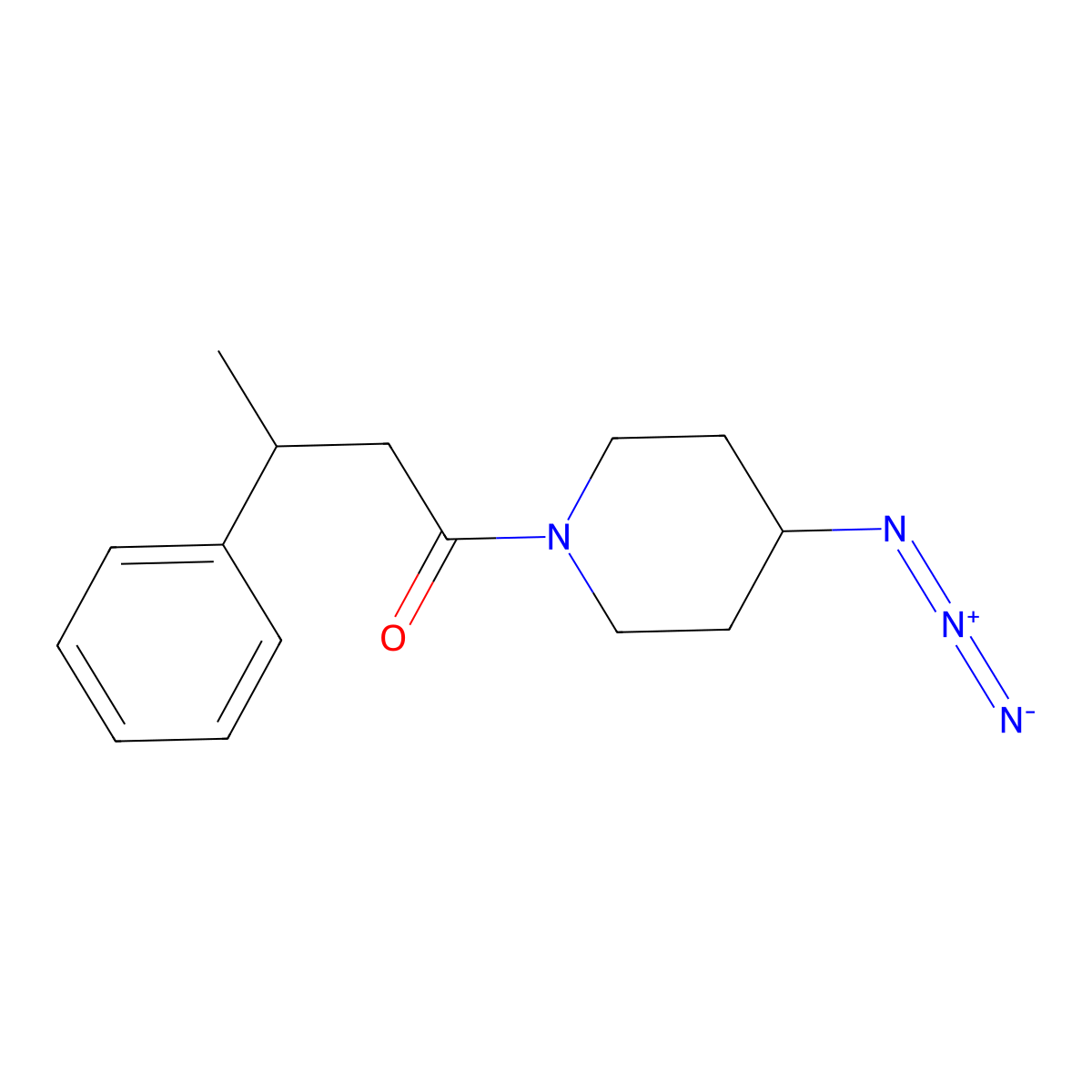 1-(4-Azidopiperidin-1-yl)-3-phenylbutan-1-one molecular structure, CAS 3054416-56-4