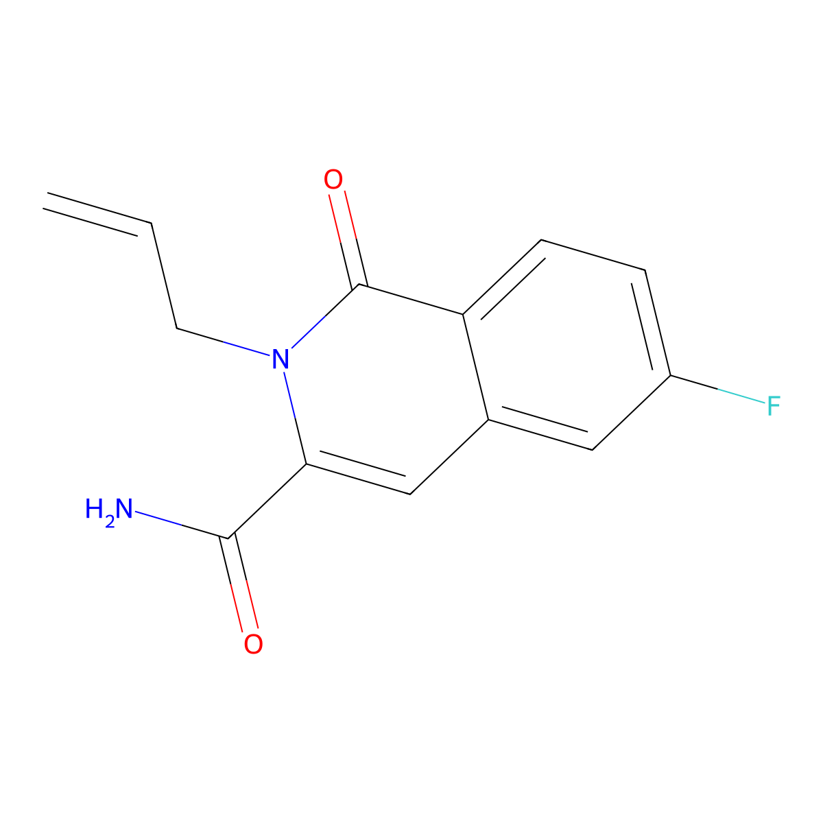 6-Fluoro-1-oxo-2-(prop-2-en-1-yl)-1,2-dihydroisoquinoline-3-carboxamide molecular structure, CAS 3054416-59-7