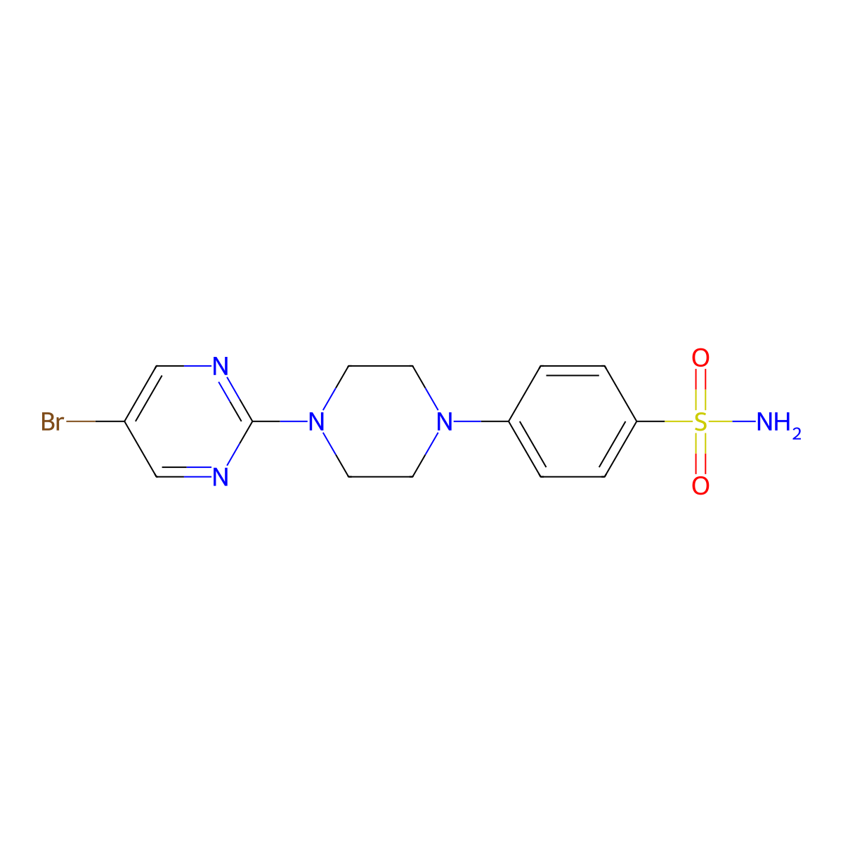 4-[4-(5-Bromopyrimidin-2-yl)piperazin-1-yl]benzene-1-sulfonamide molecular structure, CAS 3054416-79-1