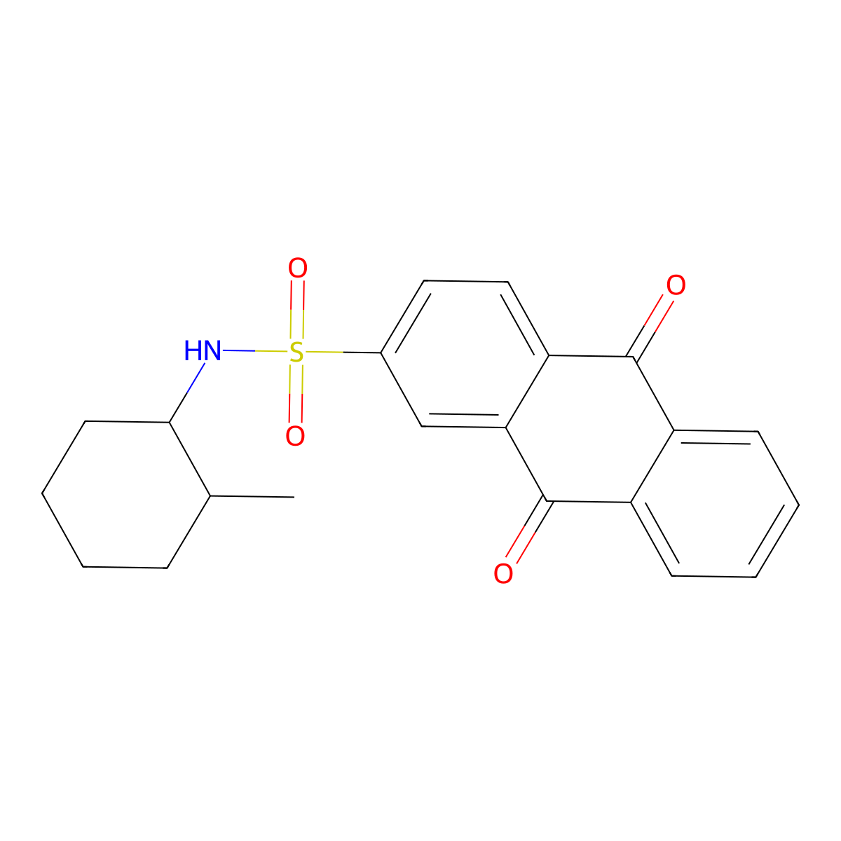 N-(2-methylcyclohexyl)-9,10-dioxo-9,10-dihydroanthracene-2-sulfonamide molecular structure, CAS 3054416-81-5