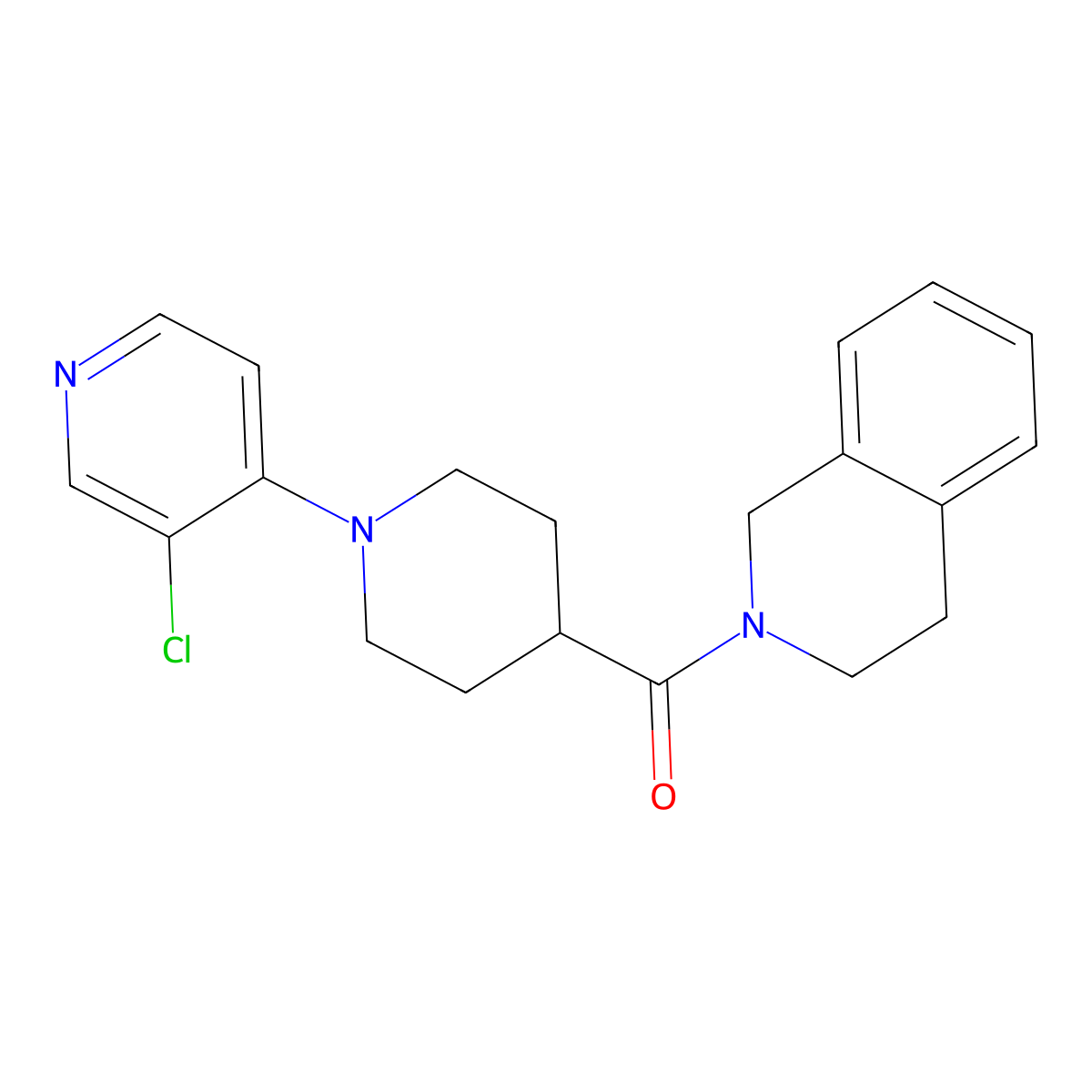 2-[1-(3-Chloropyridin-4-yl)piperidine-4-carbonyl]-1,2,3,4-tetrahydroisoquinoline molecular structure, CAS 3054416-83-7