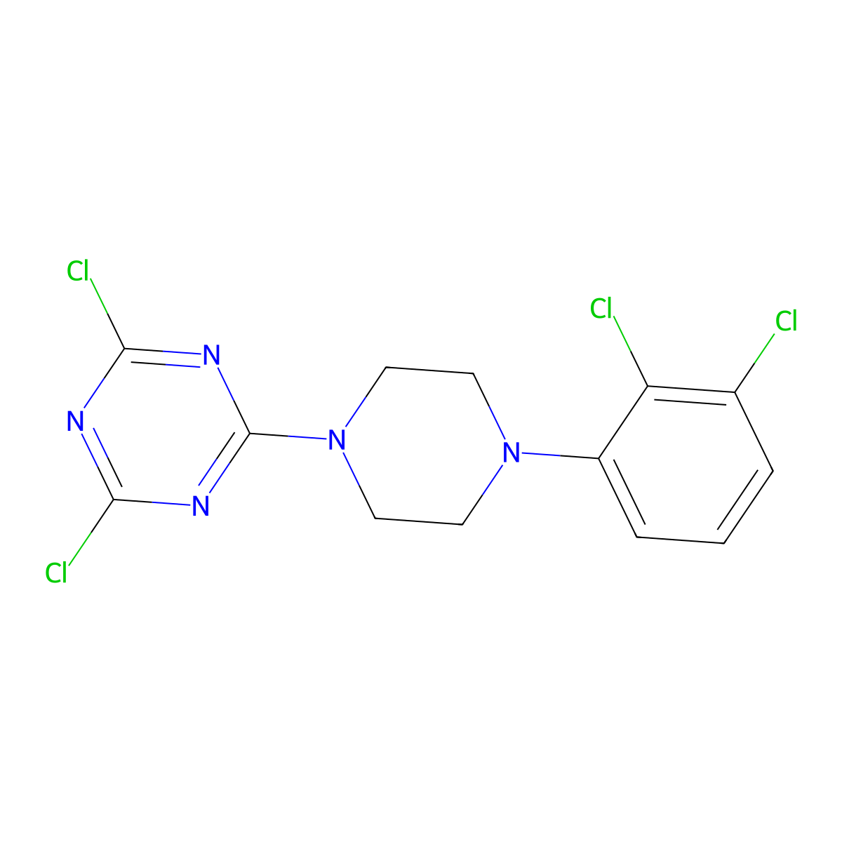 2,4-Dichloro-6-[4-(2,3-dichlorophenyl)piperazin-1-yl]-1,3,5-triazine molecular structure, CAS 3054416-86-0