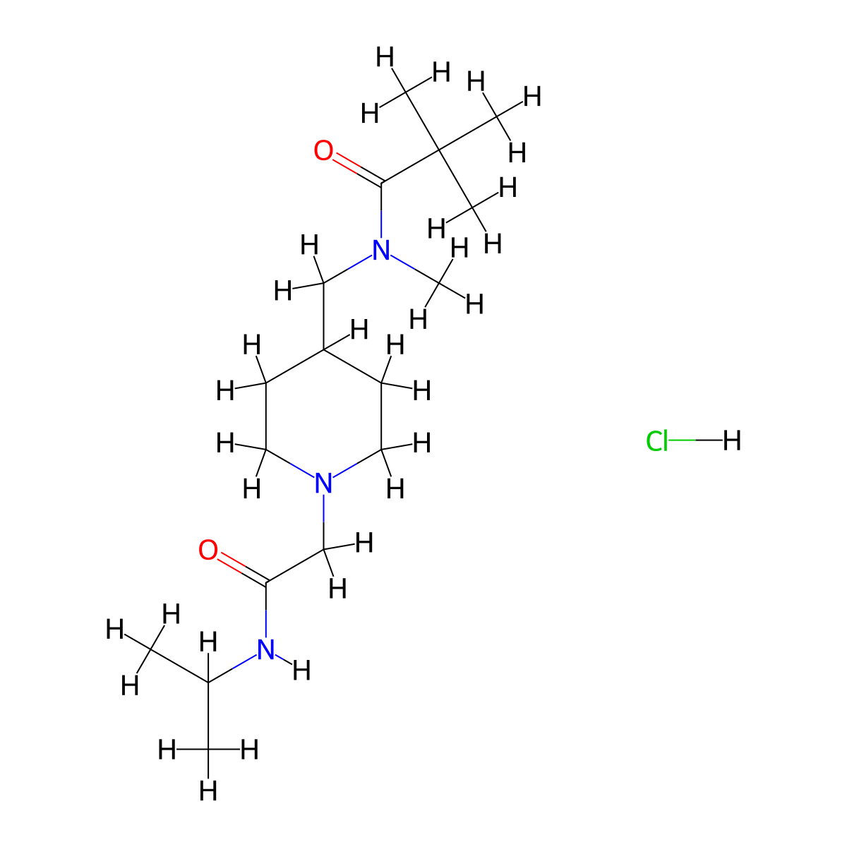 N,2,2-trimethyl-N-[(1-{[(propan-2-yl)carbamoyl]methyl}piperidin-4-yl)methyl]propanamide hydrochloride molecular structure, CAS 3054416-94-0
