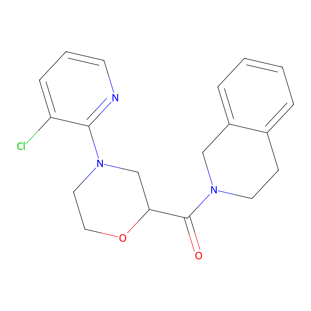 2-[4-(3-Chloropyridin-2-yl)morpholine-2-carbonyl]-1,2,3,4-tetrahydroisoquinoline molecular structure, CAS 3054416-98-4