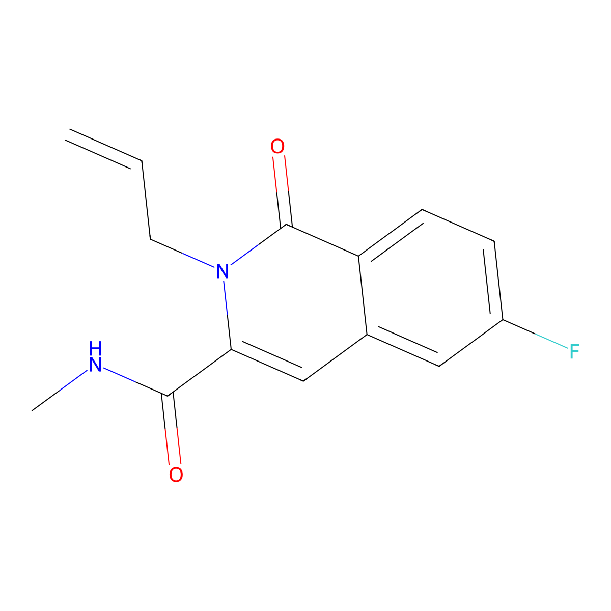 6-fluoro-N-methyl-1-oxo-2-(prop-2-en-1-yl)-1,2-dihydroisoquinoline-3-carboxamide molecular structure, CAS 3054417-08-9