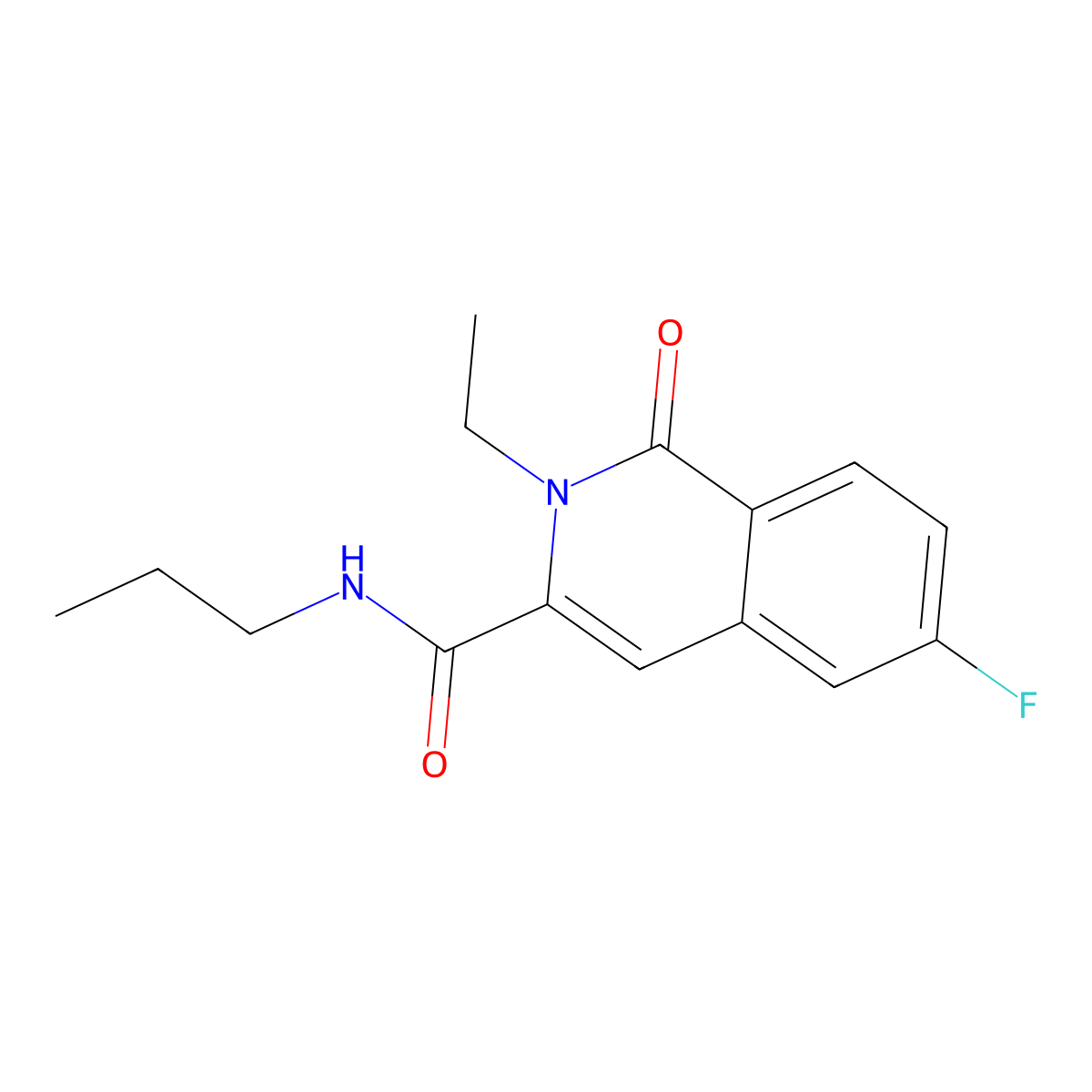 2-ethyl-6-fluoro-1-oxo-N-propyl-1,2-dihydroisoquinoline-3-carboxamide molecular structure, CAS 3054417-17-0