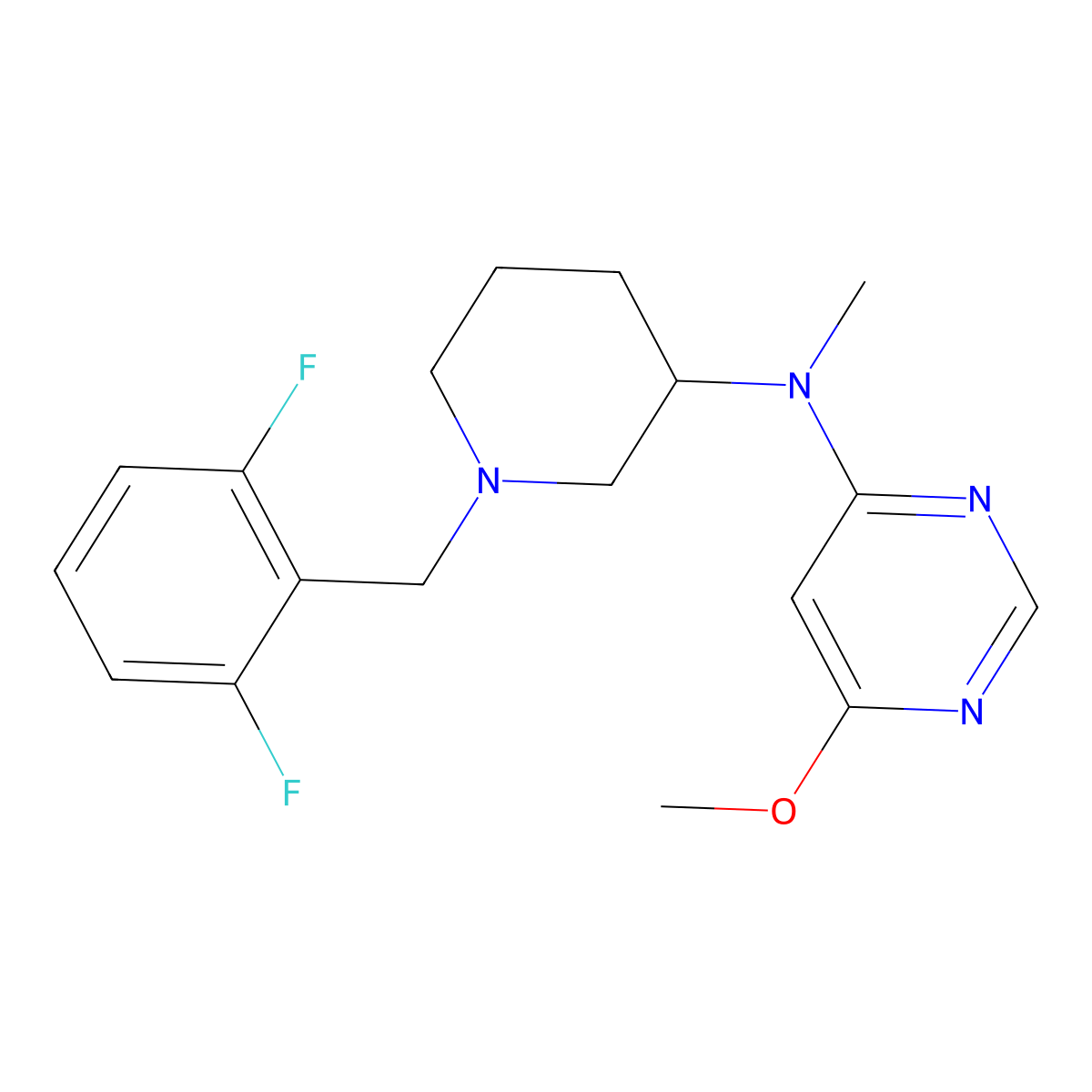 N-{1-[(2,6-difluorophenyl)methyl]piperidin-3-yl}-6-methoxy-N-methylpyrimidin-4-amine molecular structure, CAS 3054427-34-5
