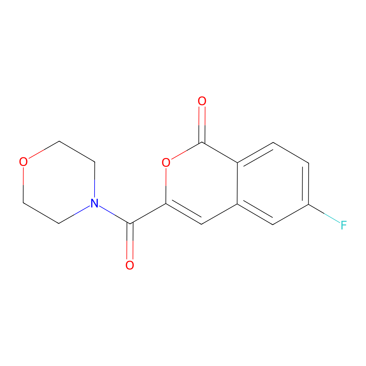 6-fluoro-3-(morpholine-4-carbonyl)-1H-isochromen-1-one molecular structure, CAS 3054427-39-0