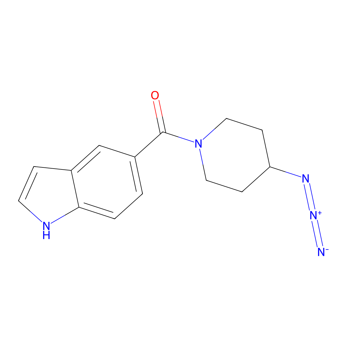 5-(4-azidopiperidine-1-carbonyl)-1H-indole molecular structure, CAS 3054427-44-7