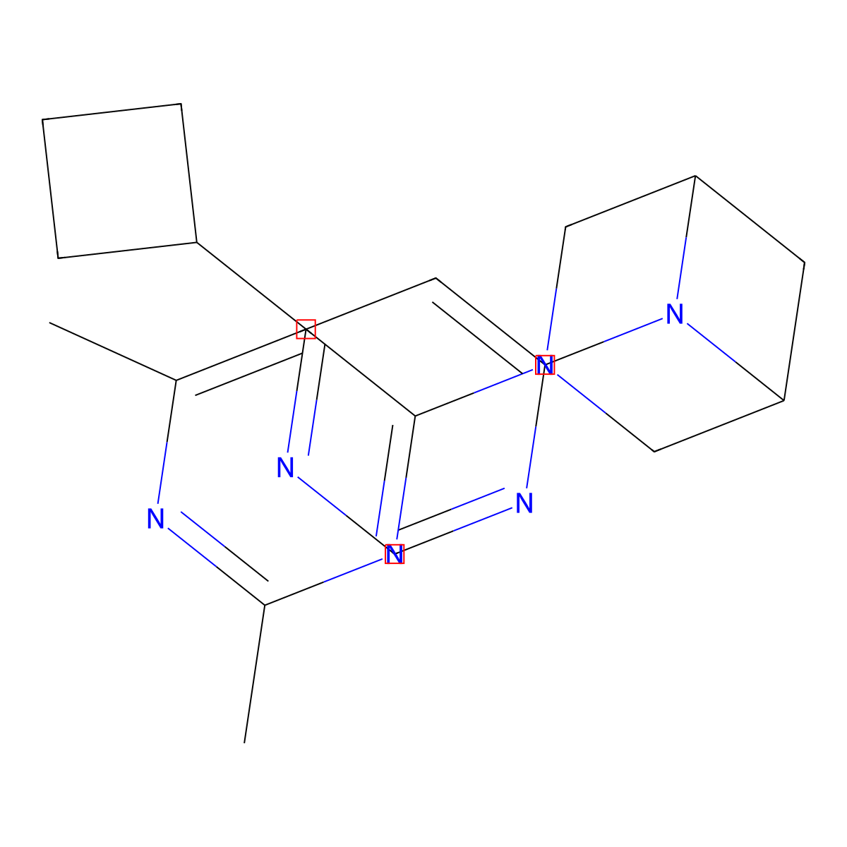 6-(6-Cyclobutylpyrimidin-4-yl)-3-(2,6-dimethylpyrimidin-4-yl)-3,6-diazabicyclo[3.1.1]heptane molecular structure, CAS 3054427-67-4