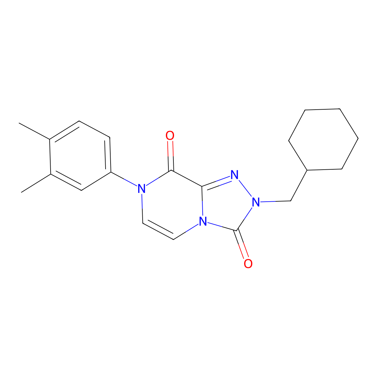 2-(cyclohexylmethyl)-7-(3,4-dimethylphenyl)-2H,3H,7H,8H-[1,2,4]triazolo[4,3-a]pyrazine-3,8-dione molecular structure, CAS 3054427-69-6