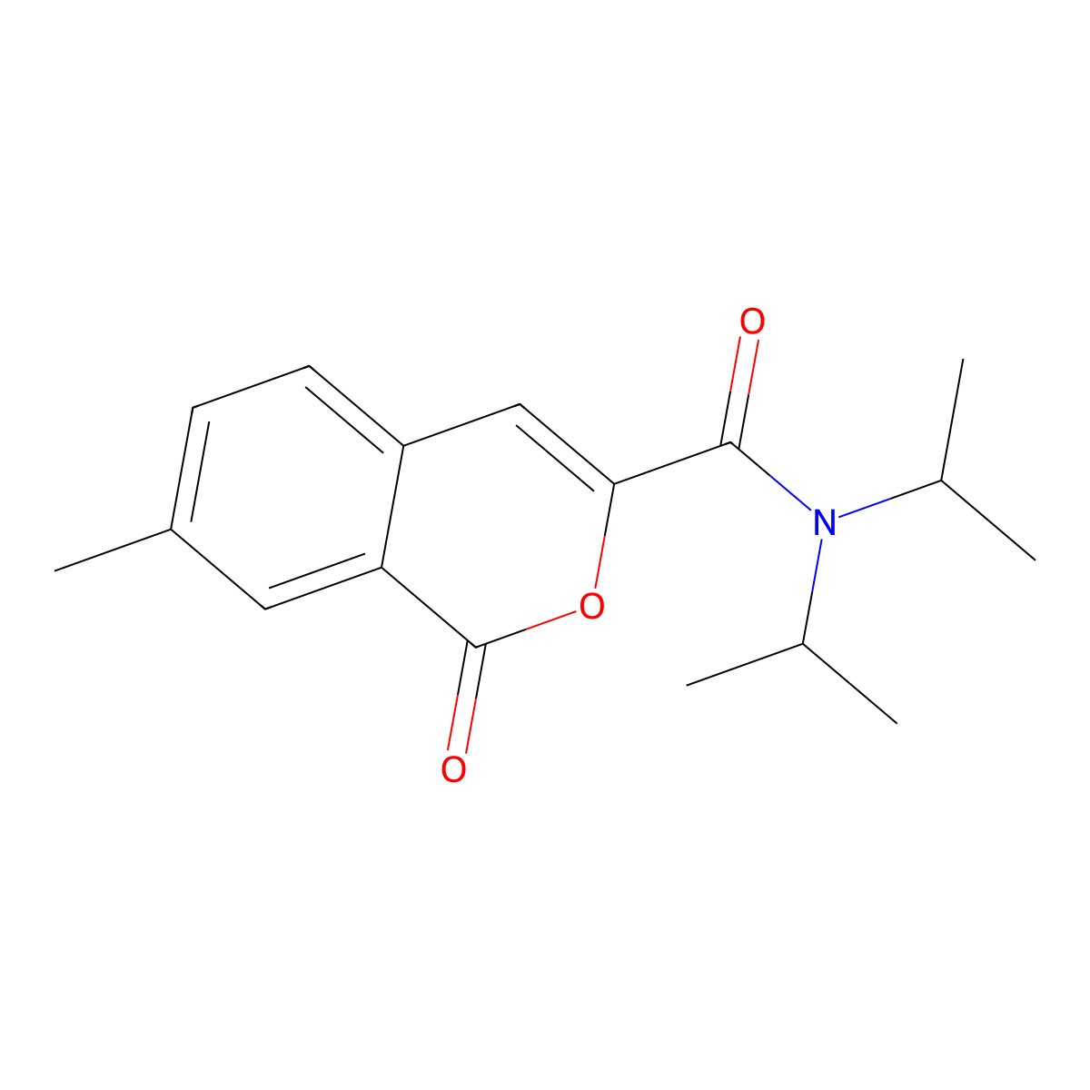 7-methyl-1-oxo-N,N-bis(propan-2-yl)-1H-isochromene-3-carboxamide molecular structure, CAS 3054427-88-9