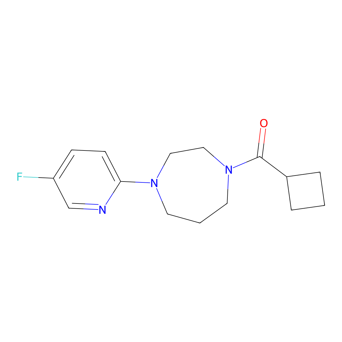 1-Cyclobutanecarbonyl-4-(5-fluoropyridin-2-yl)-1,4-diazepane molecular structure, CAS 3054427-91-4