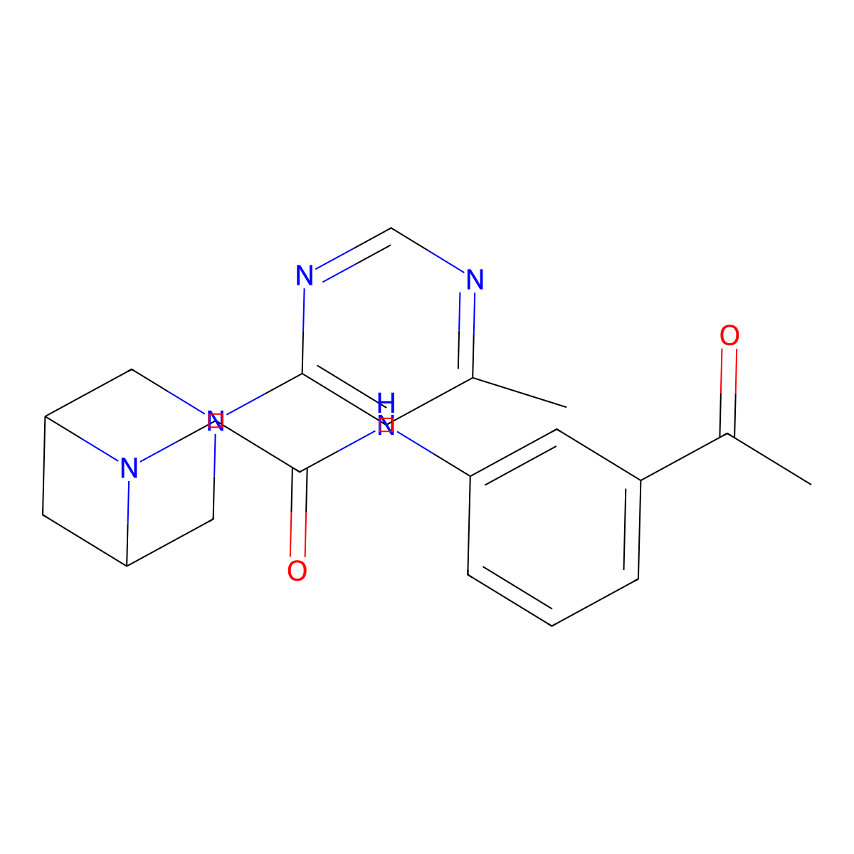 N-(3-acetylphenyl)-2-[3-(6-methylpyrimidin-4-yl)-3,6-diazabicyclo[3.1.1]heptan-6-yl]acetamide molecular structure, CAS 3054428-03-1