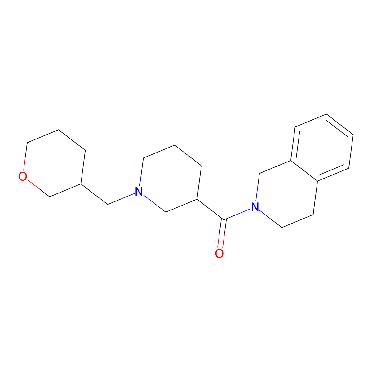 2-{1-[(Oxan-3-yl)methyl]piperidine-3-carbonyl}-1,2,3,4-tetrahydroisoquinoline molecular structure, CAS 3054428-16-6