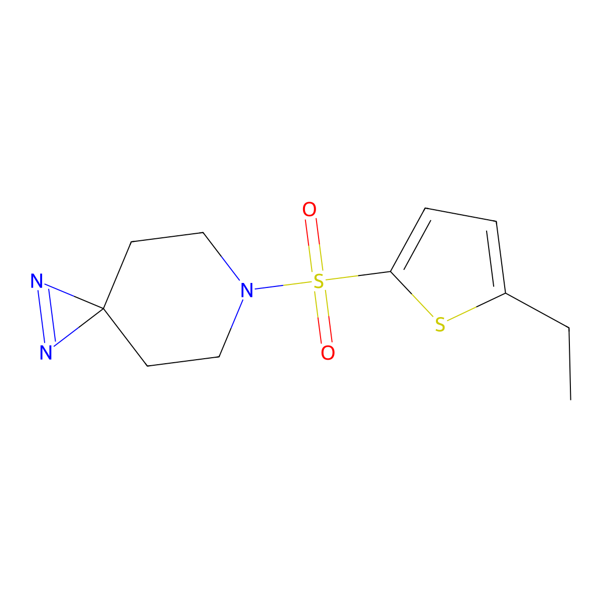 6-[(5-Ethylthiophen-2-yl)sulfonyl]-1,2,6-triazaspiro[2.5]oct-1-ene molecular structure, CAS 3054428-19-9