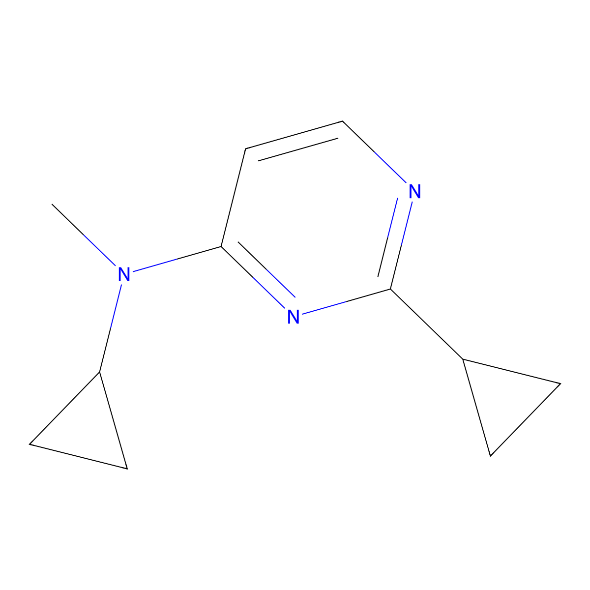 N,2-dicyclopropyl-N-methylpyrimidin-4-amine molecular structure, CAS 3054428-21-3
