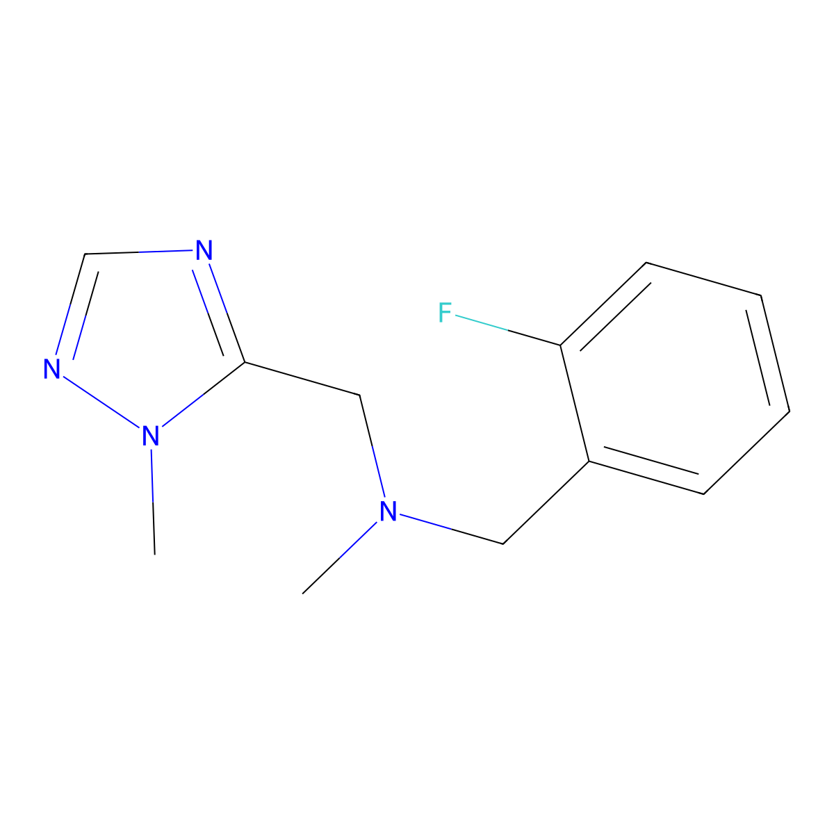 [(2-fluorophenyl)methyl](methyl)[(1-methyl-1H-1,2,4-triazol-5-yl)methyl]amine molecular structure, CAS 3054428-29-1