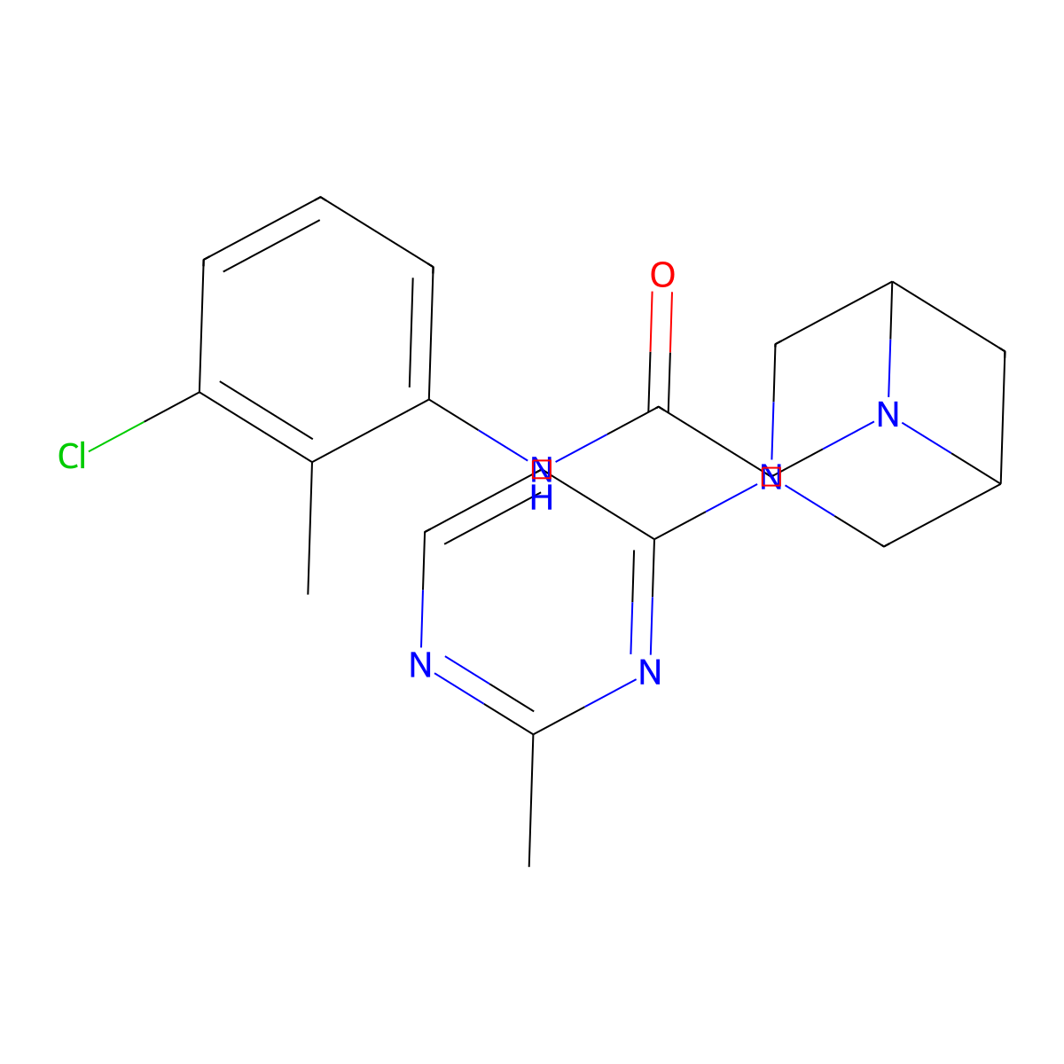 N-(3-chloro-2-methylphenyl)-2-[3-(2-methylpyrimidin-4-yl)-3,6-diazabicyclo[3.1.1]heptan-6-yl]acetamide molecular structure, CAS 3054428-45-1