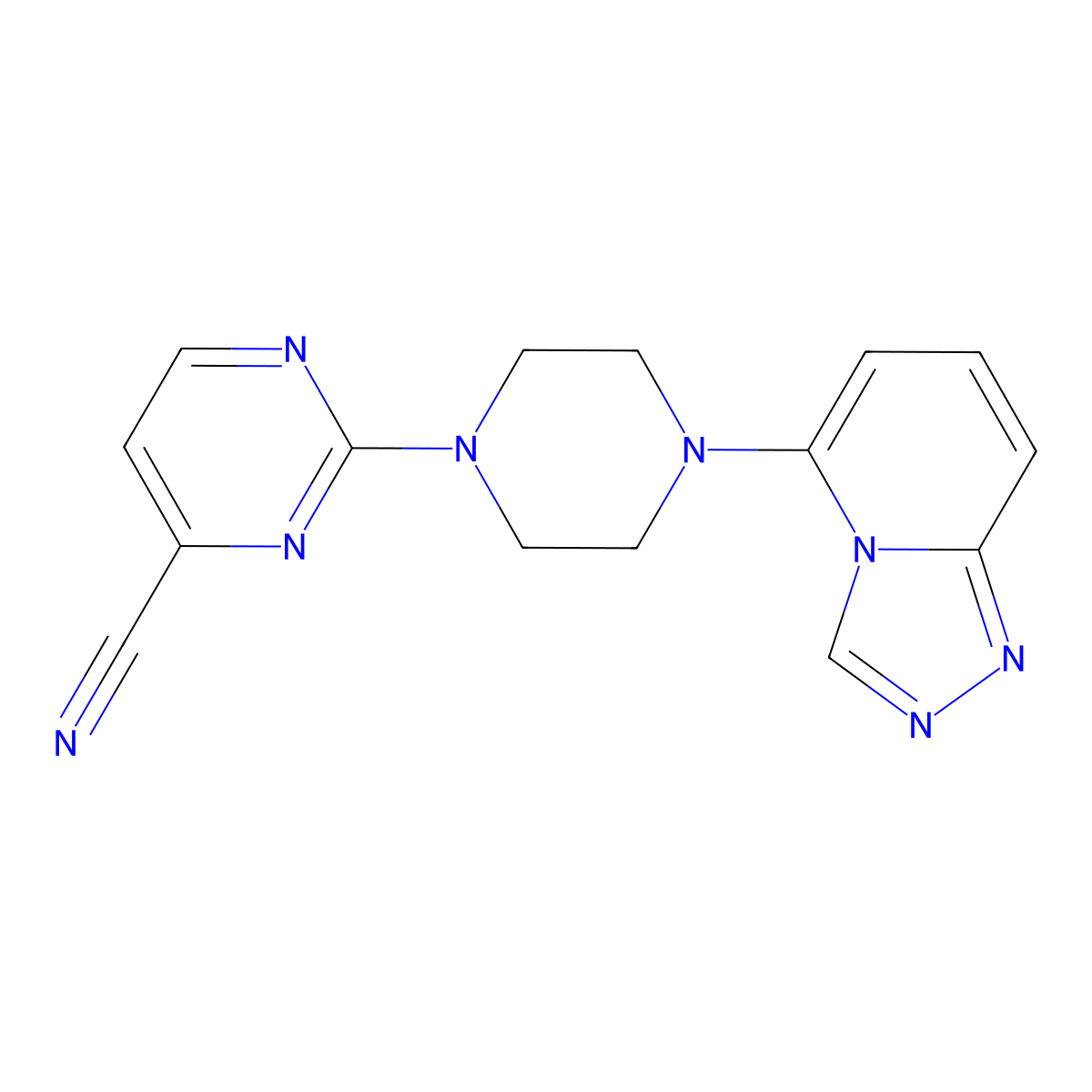 2-(4-{[1,2,4]Triazolo[4,3-a]pyridin-5-yl}piperazin-1-yl)pyrimidine-4-carbonitrile molecular structure, CAS 3054428-52-0