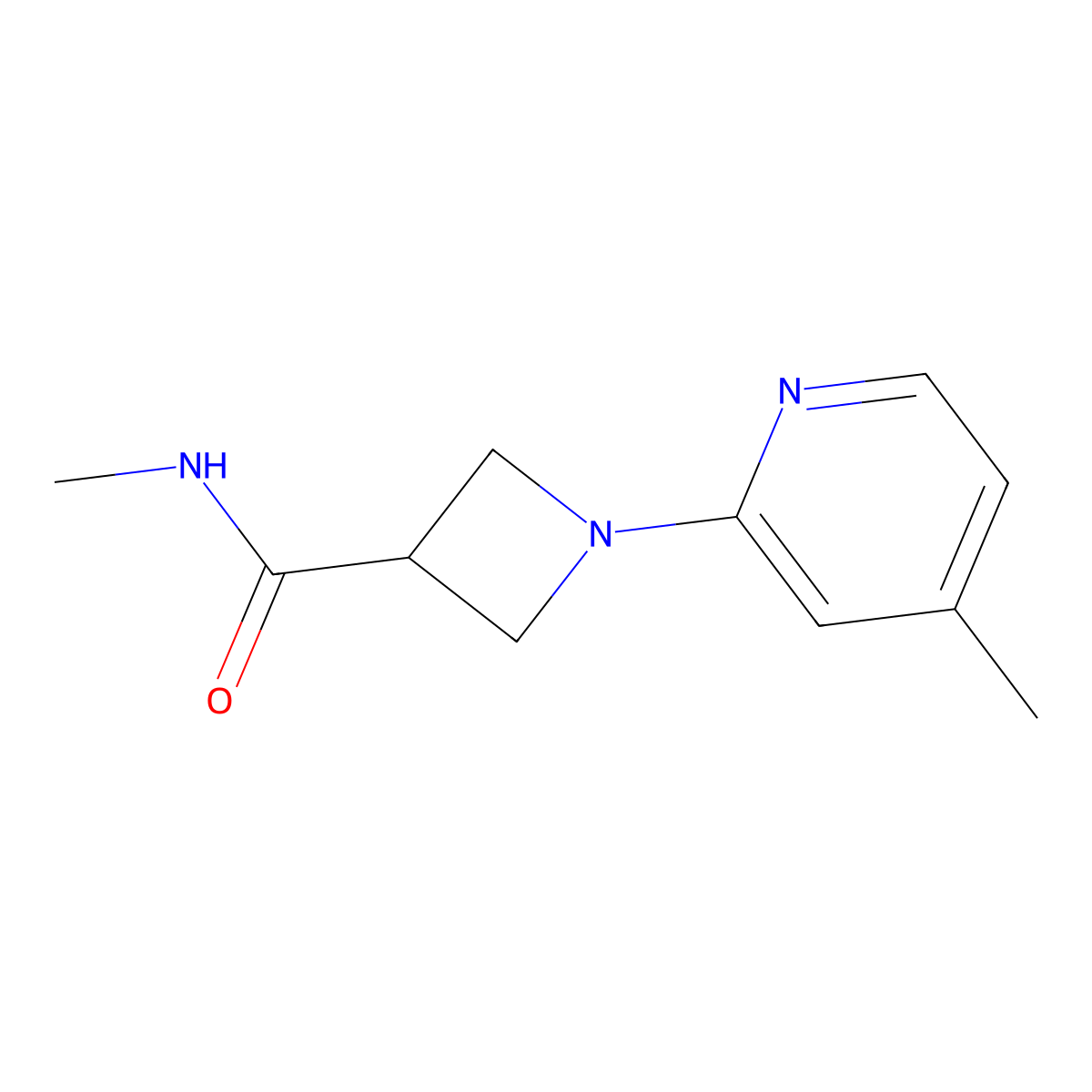N-methyl-1-(4-methylpyridin-2-yl)azetidine-3-carboxamide molecular structure, CAS 3054428-60-0