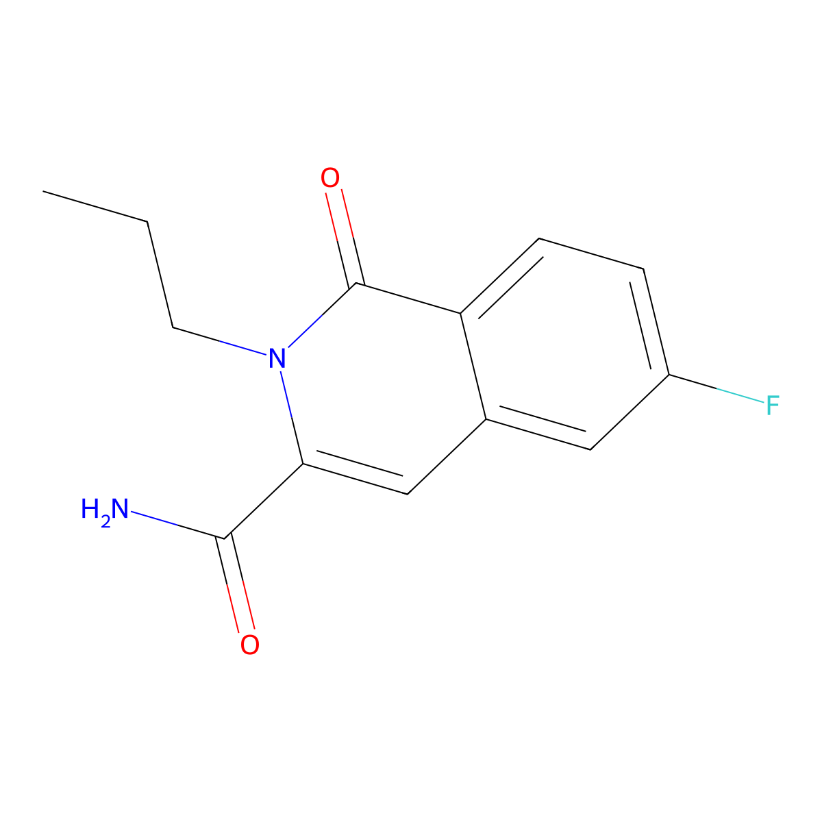 6-Fluoro-1-oxo-2-propyl-1,2-dihydroisoquinoline-3-carboxamide molecular structure, CAS 3054428-64-4