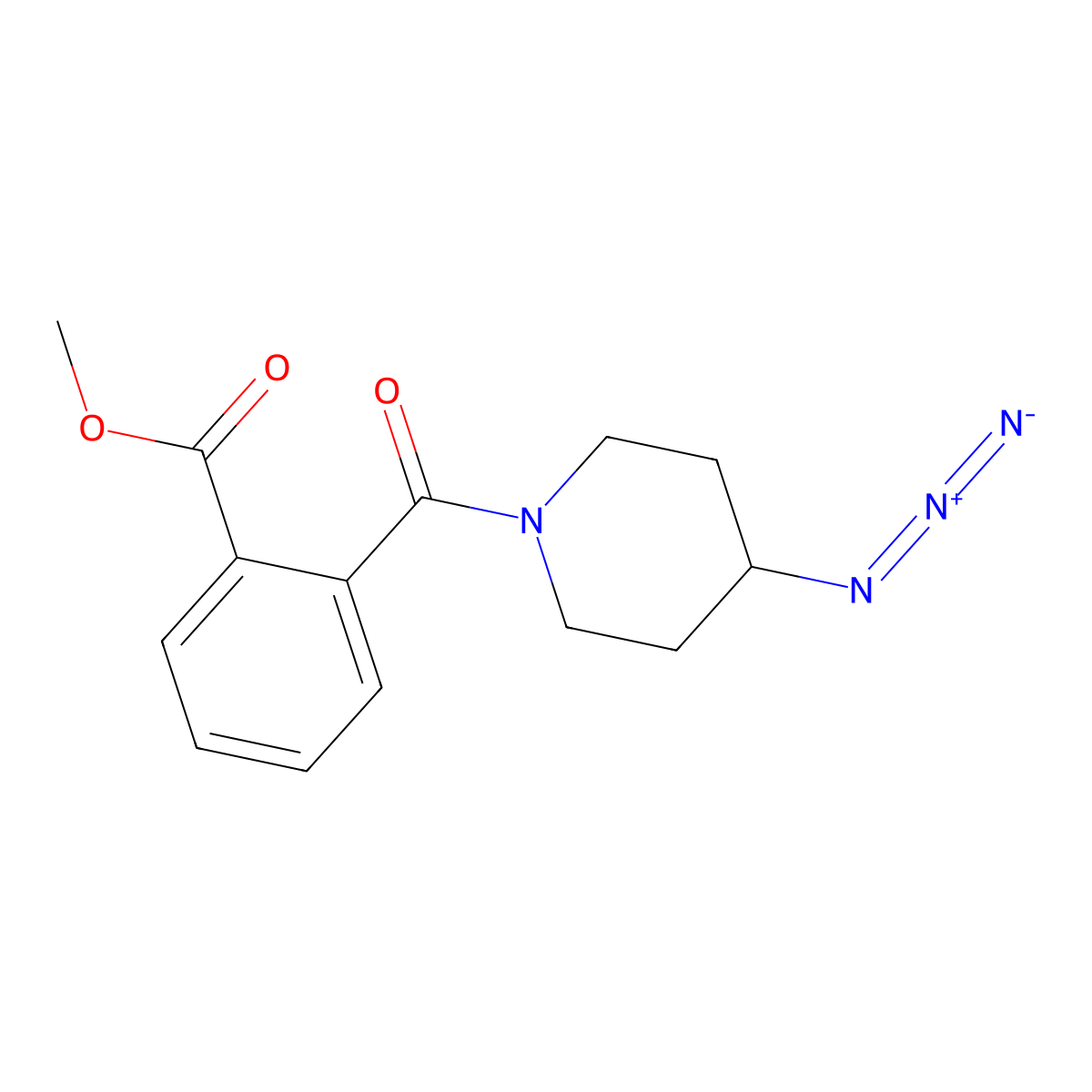 Methyl 2-(4-azidopiperidine-1-carbonyl)benzoate molecular structure, CAS 3054428-65-5