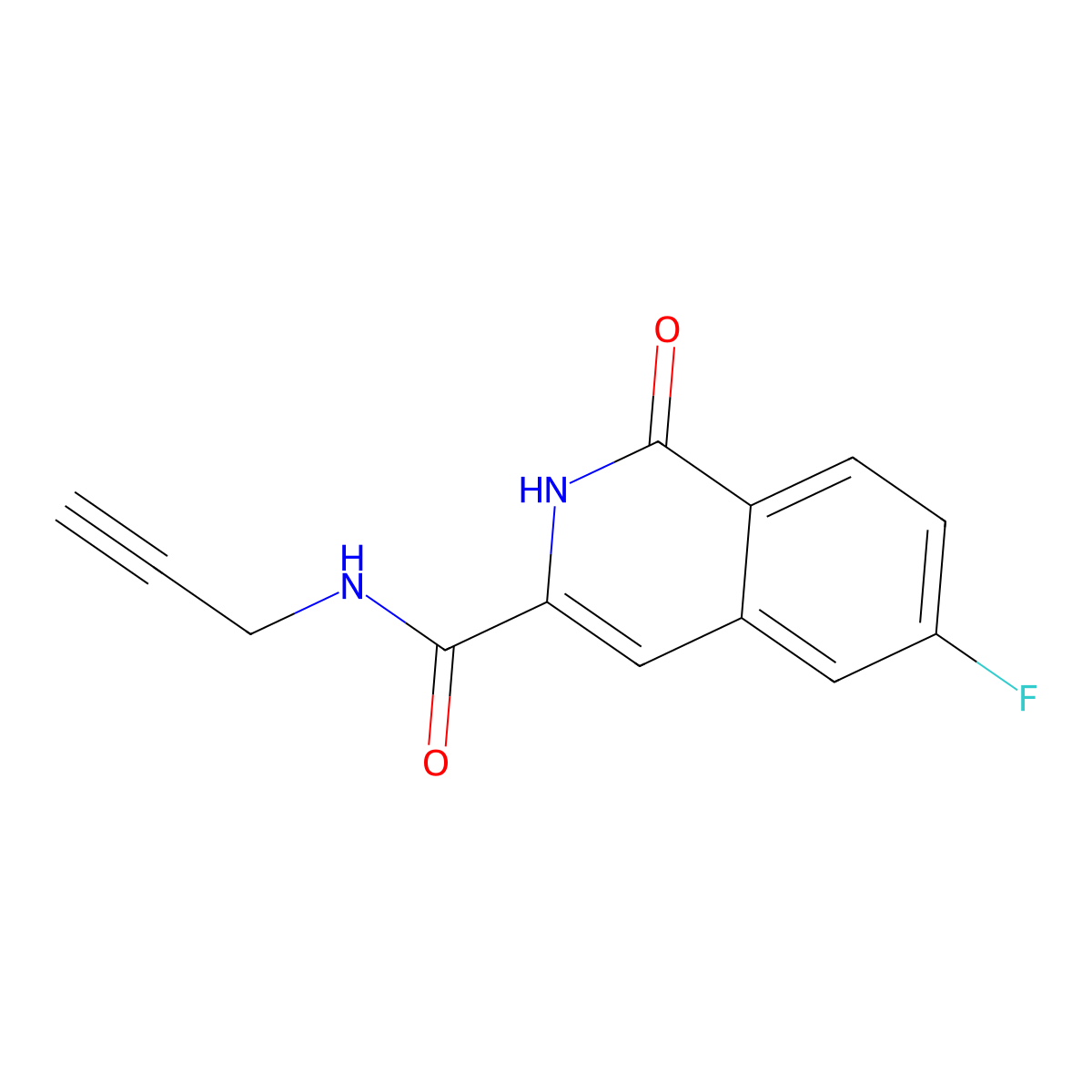 6-fluoro-1-oxo-N-(prop-2-yn-1-yl)-1,2-dihydroisoquinoline-3-carboxamide molecular structure, CAS 3054428-70-2