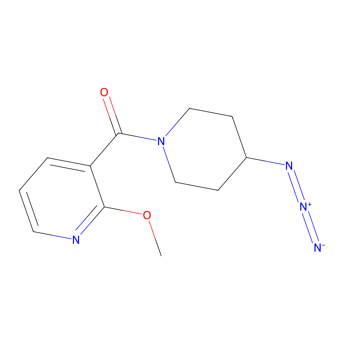 3-(4-Azidopiperidine-1-carbonyl)-2-methoxypyridine molecular structure, CAS 3054428-74-6