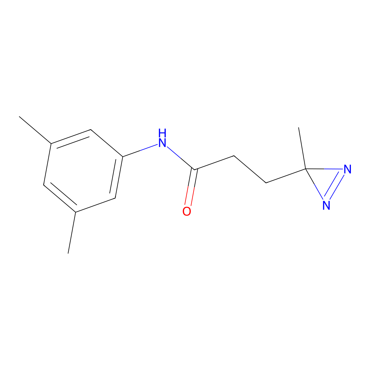 N-(3,5-dimethylphenyl)-3-(3-methyl-3H-diazirin-3-yl)propanamide molecular structure, CAS 3054429-19-2
