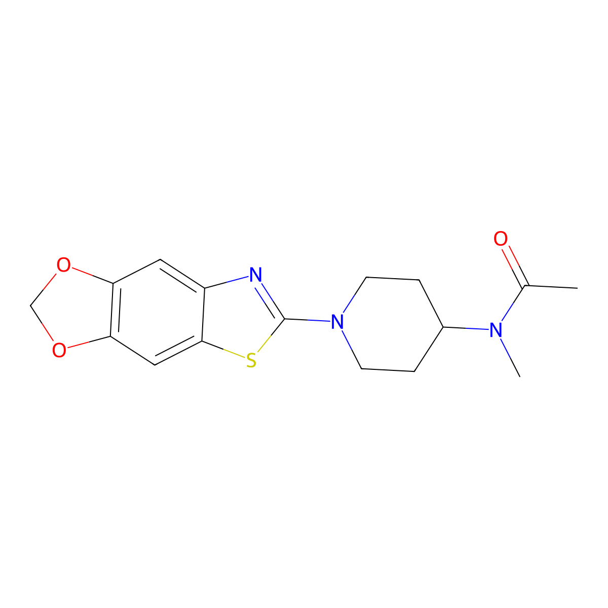 N-(1-{4,6-dioxa-10-thia-12-azatricyclo[7.3.0.0(3),]dodeca-1,3(7),8,11-tetraen-11-yl}piperidin-4-yl)-N-methylacetamide molecular structure, CAS 3054429-21-6