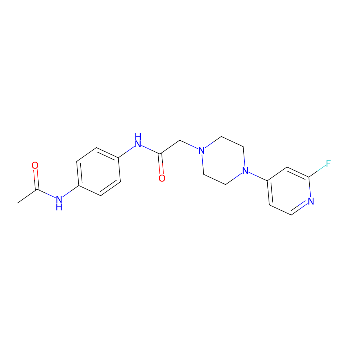 N-(4-acetamidophenyl)-2-[4-(2-fluoropyridin-4-yl)piperazin-1-yl]acetamide molecular structure, CAS 3054429-26-1
